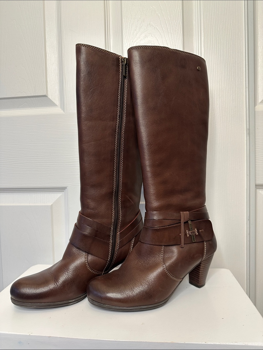 PIKOLINOS Dark Brown Leather Calf Height Heeled Boots - Picture 2 of 6